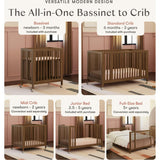 Rolli 9-in-1 Convertible All-Stages® Crib with Bassinet & Toddler Bed Conversion Kits in Natural Walnut