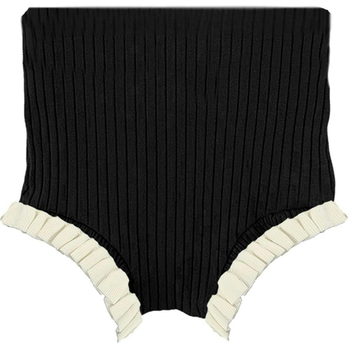 Ruffle Knit Pleated Trim Bloomers