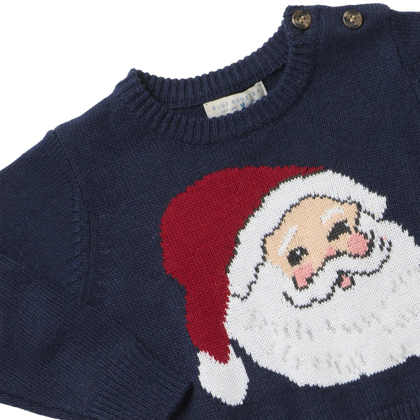 Baby Boys Oliver Sweater - Navy Santa