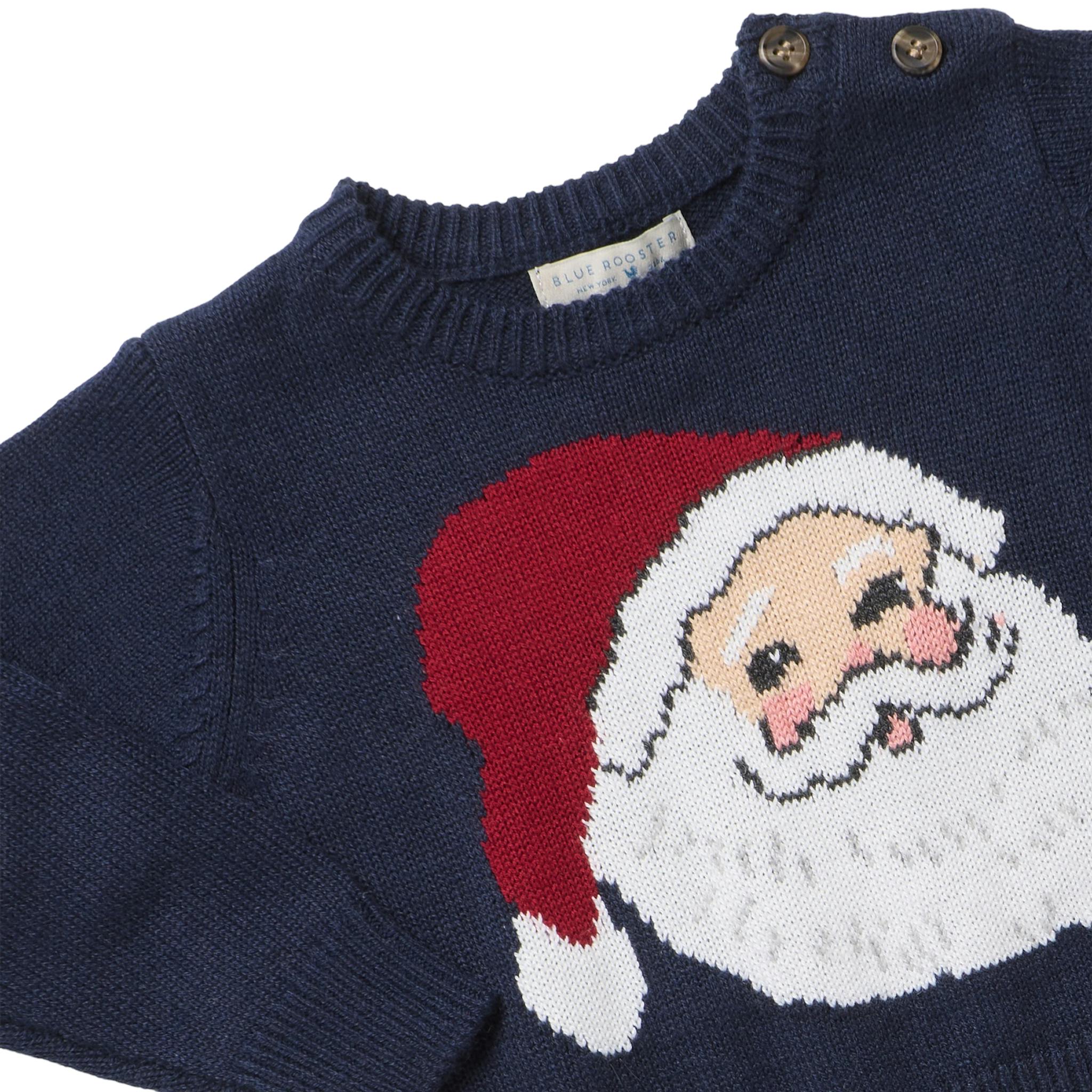 Baby Boys Oliver Sweater - Navy Santa