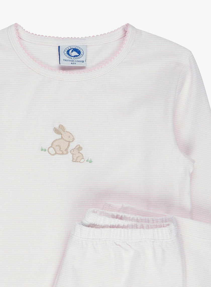 Stripy Bunny Embroidered Pajamas