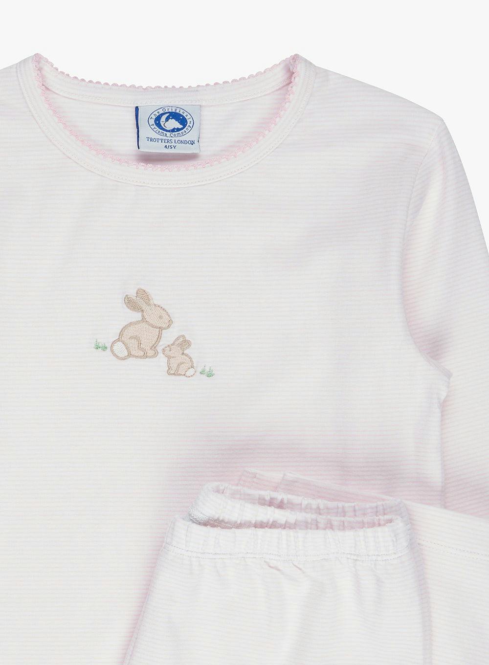 Stripy Bunny Embroidered Pajamas