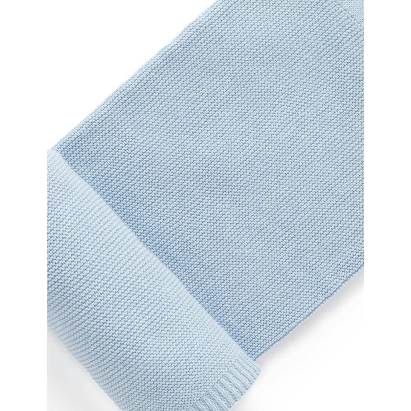 Textured Knit Blanket Blue Melange