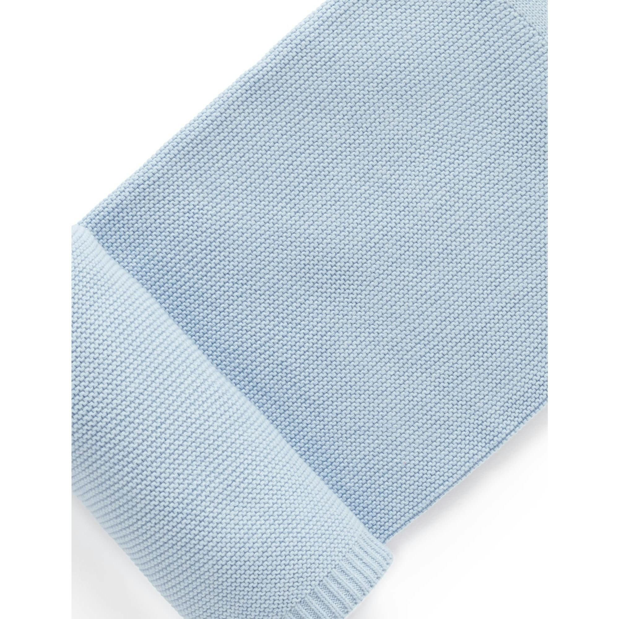 Textured Knit Blanket Blue Melange