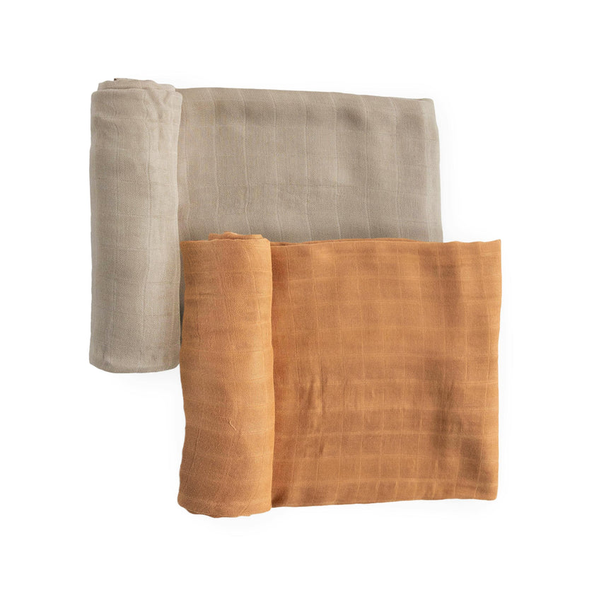 Deluxe Muslin Swaddle Blanket 2 Pack - Caramel