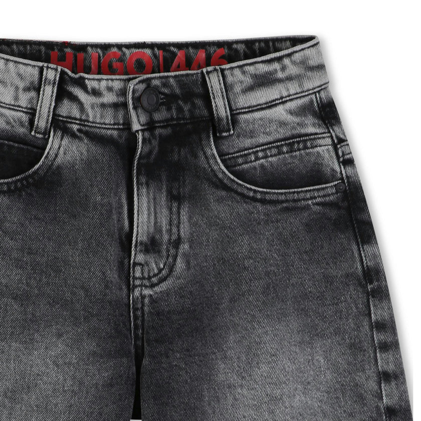 Black Lave-Denim Shorts
