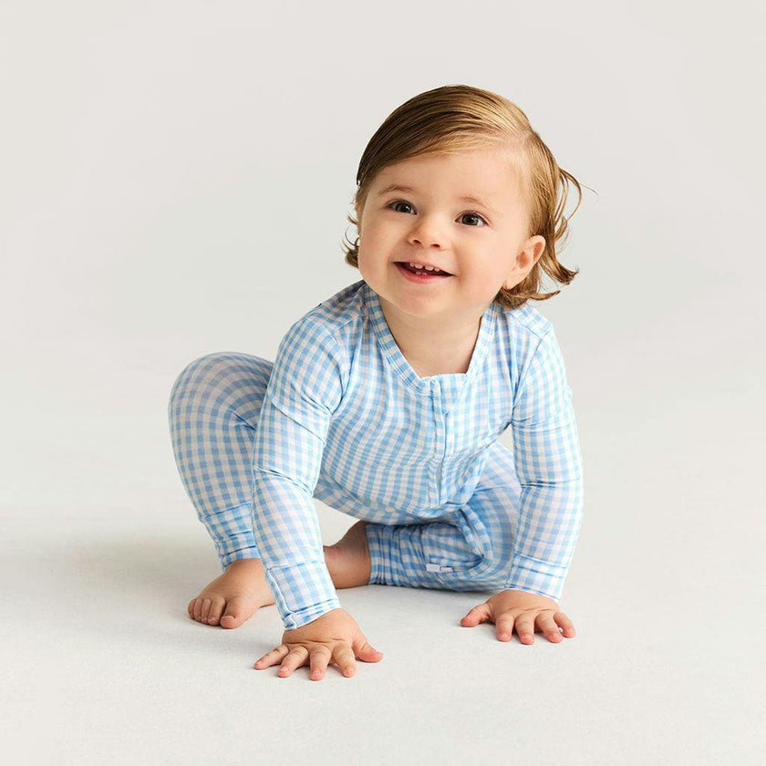 Blue Gingham Convertible One Piece