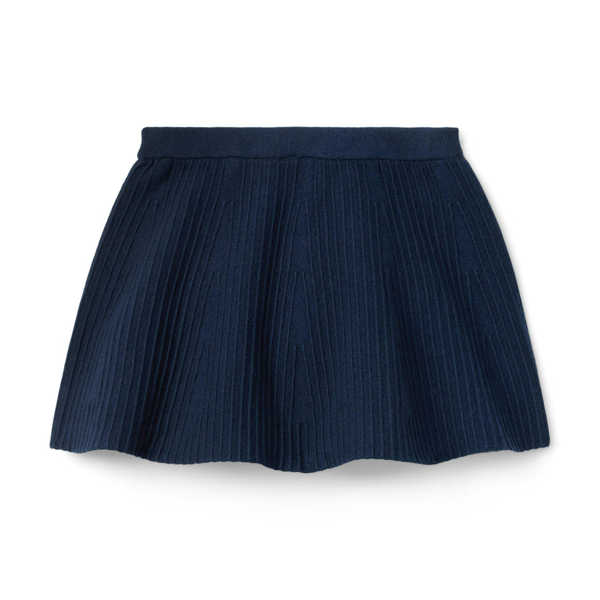 Ribbed Sweater Skirt, navy blue