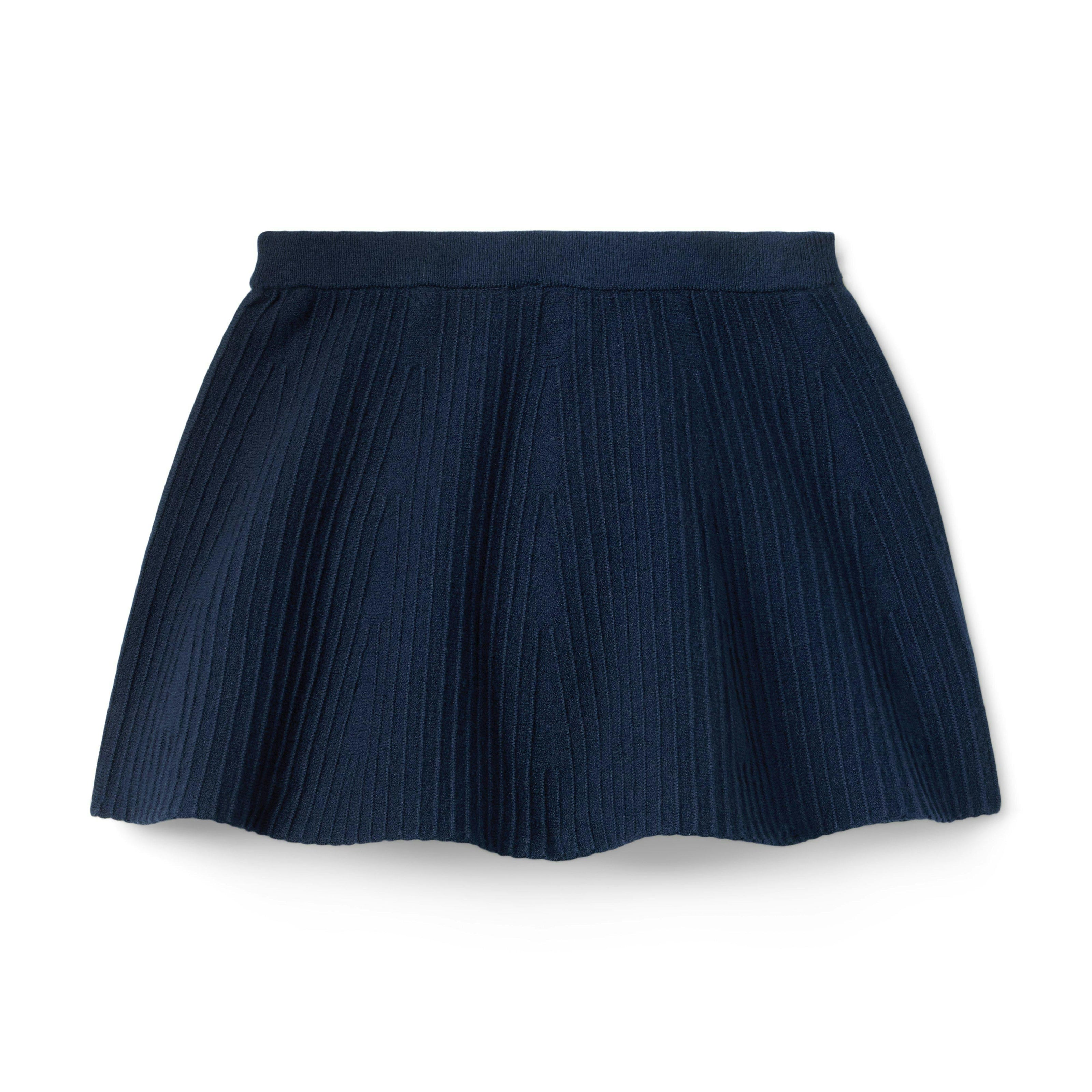 Ribbed Sweater Skirt, navy blue