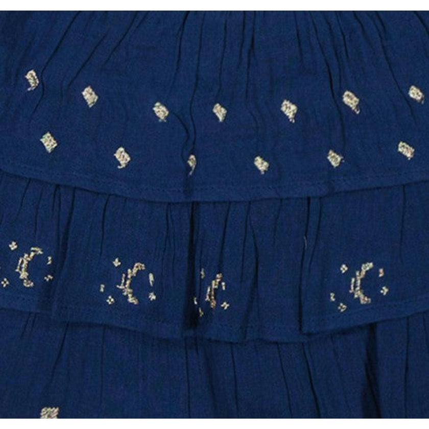 Serena Girls Tassel Dress Galaxy Embroidery, Blue