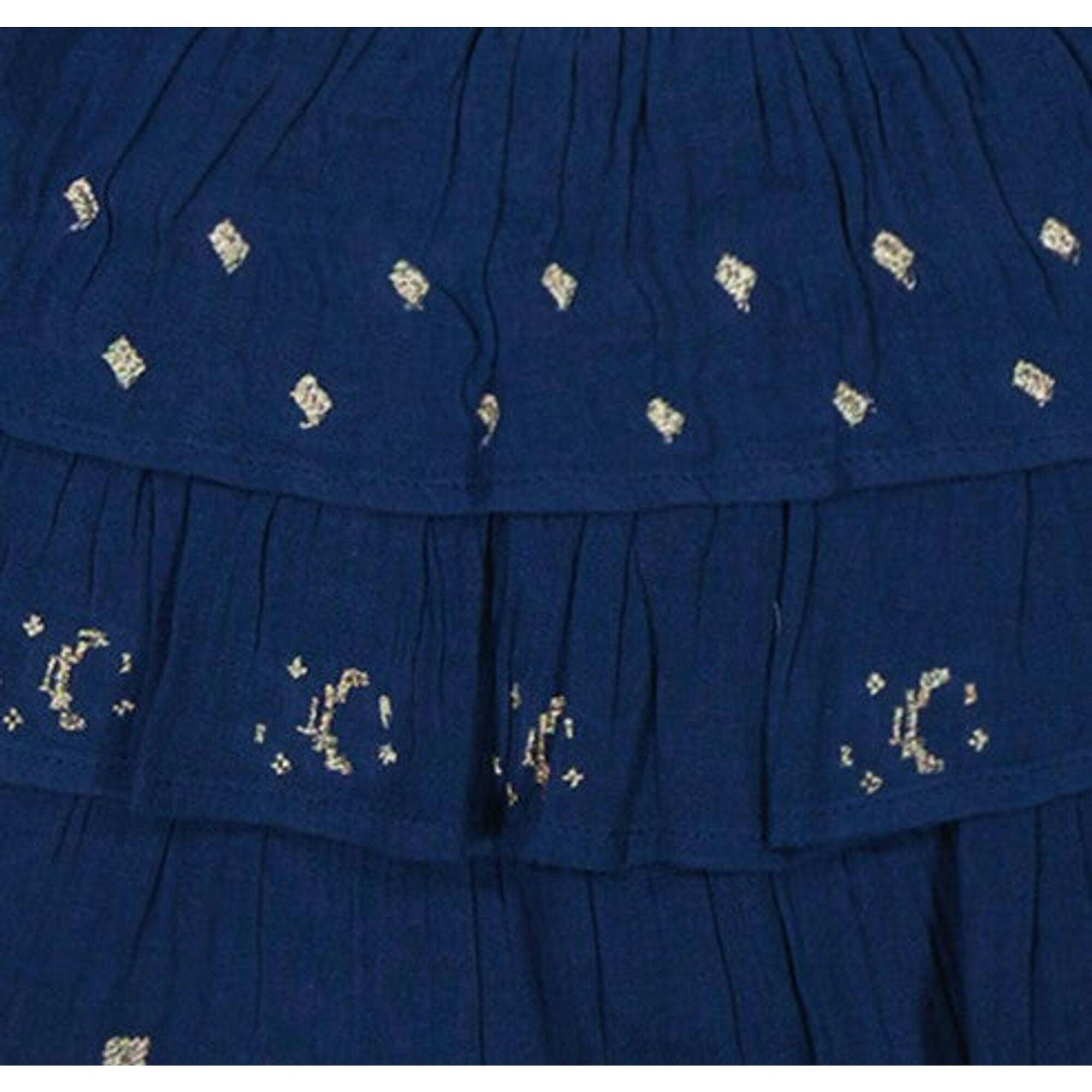 Serena Girls Tassel Dress Galaxy Embroidery, Blue