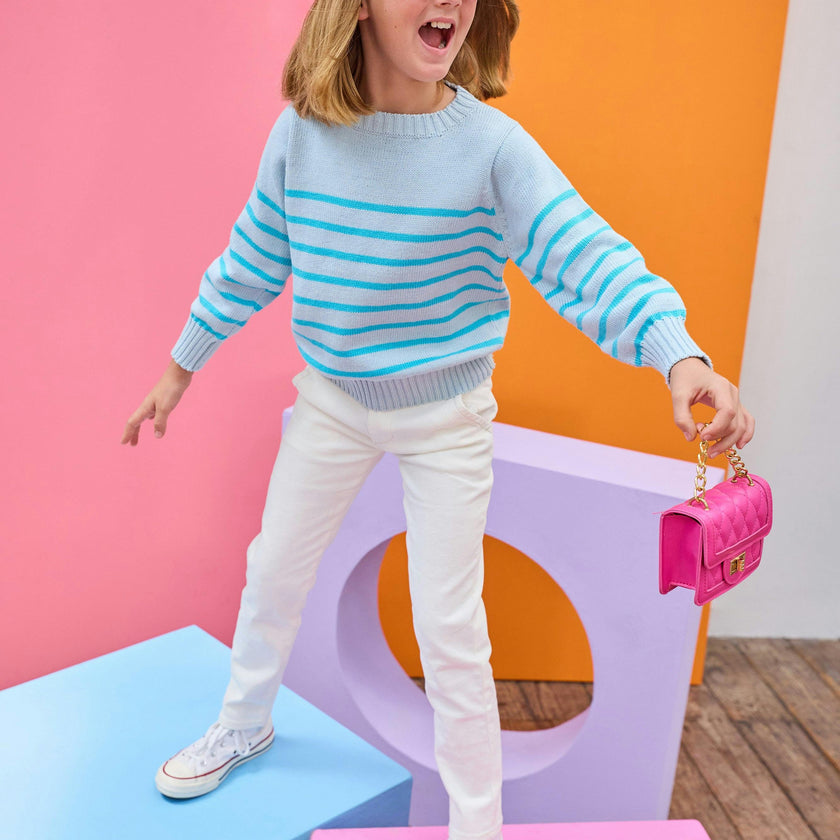 Striped Sweater - Aqua