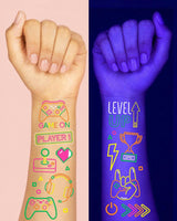 Game On Neon Tattoos - 60 temporary tattoos
