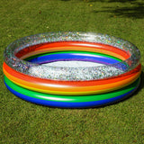 Rainbow Collection Sunning Pool 3-Ring Inflatable Pool Multicolor Glitter