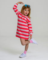 Heartbeat Stripe Sweatshirt Dress