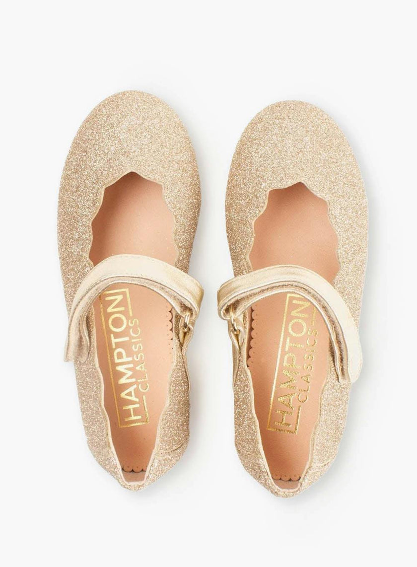Hampton Classics Lilly Party Shoes in Gold Sparkle
