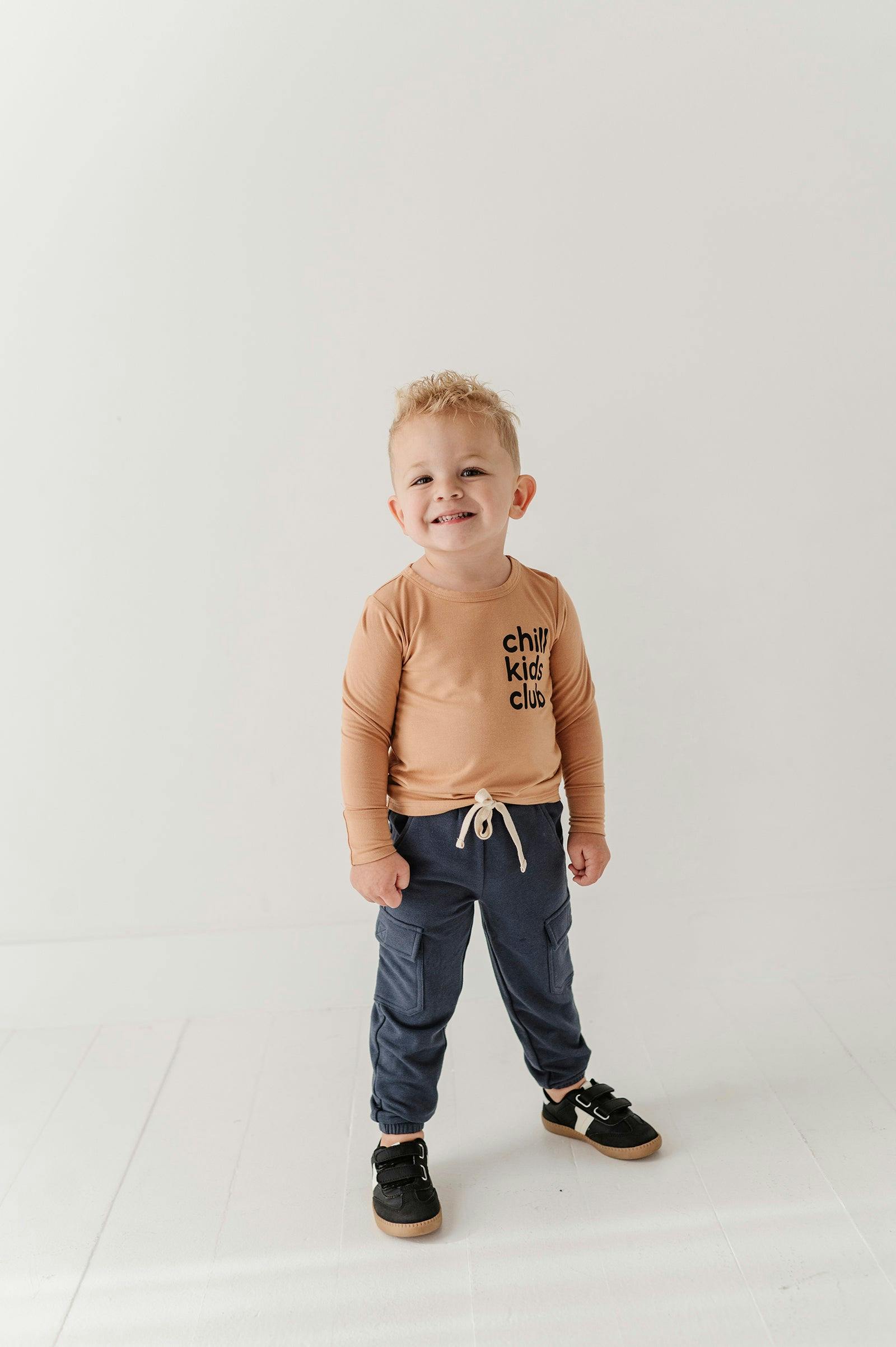 Boys Cargo Pants in Nightfall Blue