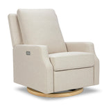 Crewe Electronic Recliner and Swivel Glider in Eco-Performance Fabric | Water Repellent & Stain Resistant in Performance Beach Eco-Weave with Light Wood Base