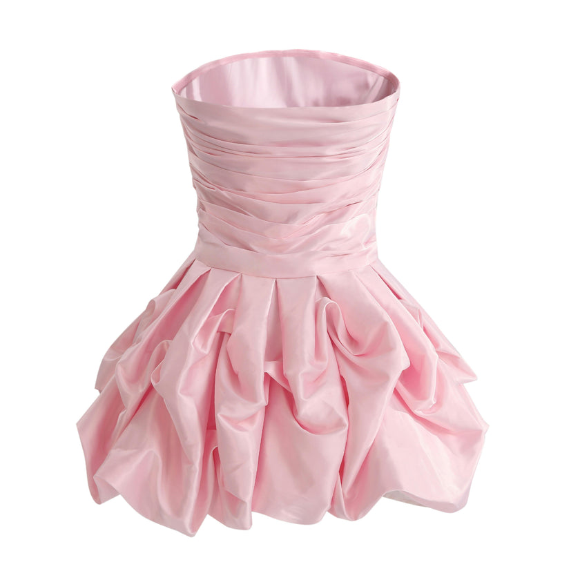 Light Pink Alerche Strapless Satin Dress