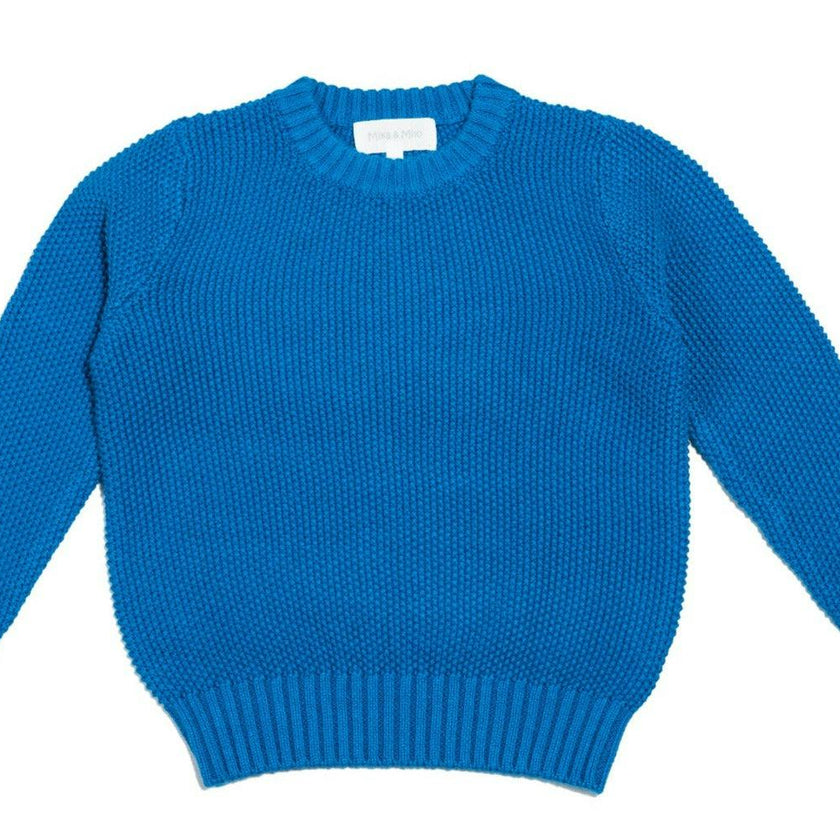 Moss Stitch Jumper | Cobalt Blue