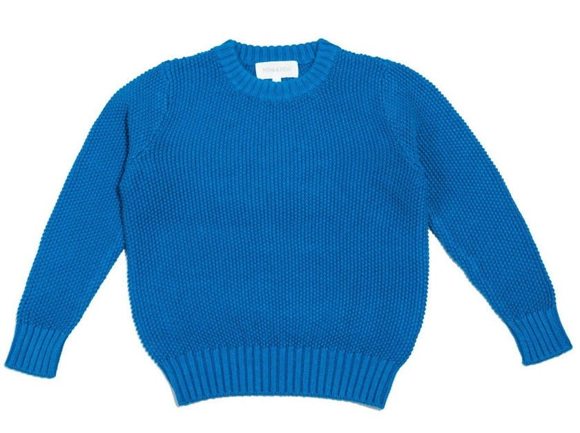 Moss Stitch Jumper | Cobalt Blue