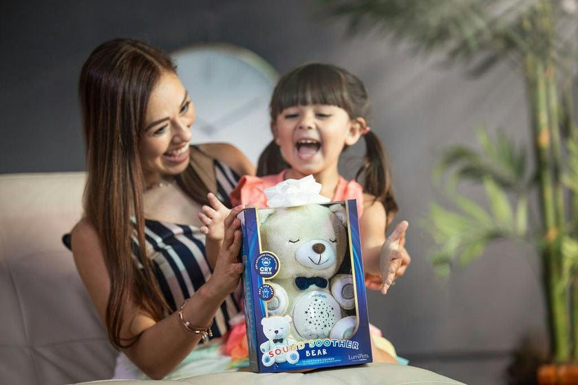 Lumipets Bear with Sound  Nursery Night Light & Sound Soother for Babies