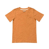 Boys Short Sleeve Pocket Shirt in Dusty Orange