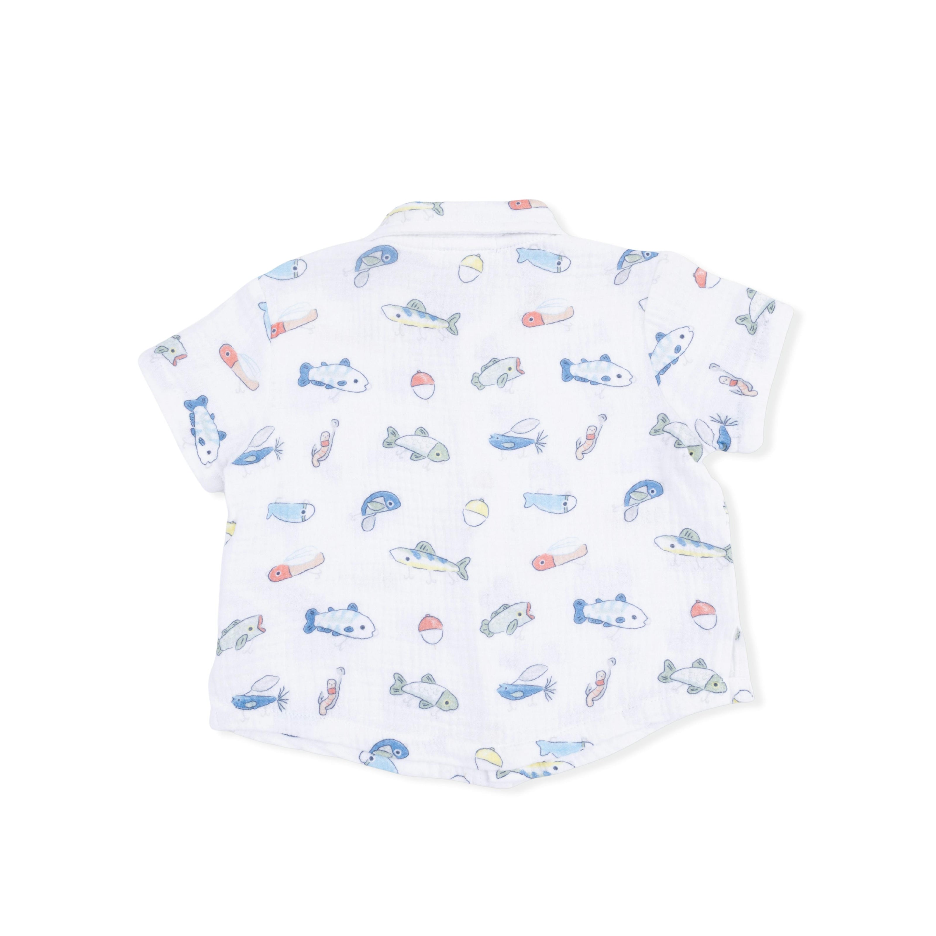 Fishing Lures - Polo Button Up with Casual Short & Bucket Hat