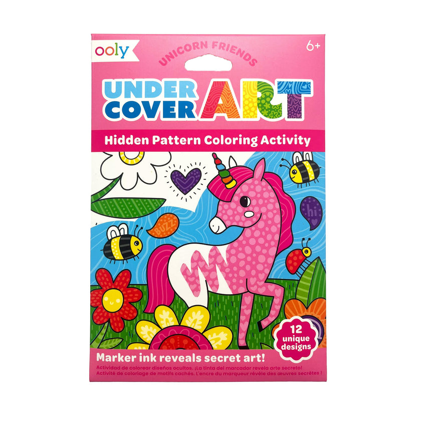 Undercover Art Hidden Pattern Coloring Activity Art Cards - Unicorn Friends - 12 Cards