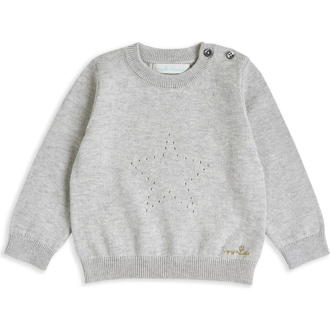 Pointelle Star Crawler Set - Grey