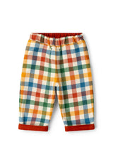 Golden Rainbow Check Reversible Pull On Trousers, Red