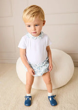 Audrey Toile Peter Pan Collar Bodysuit in Blue (1mth-2yrs)