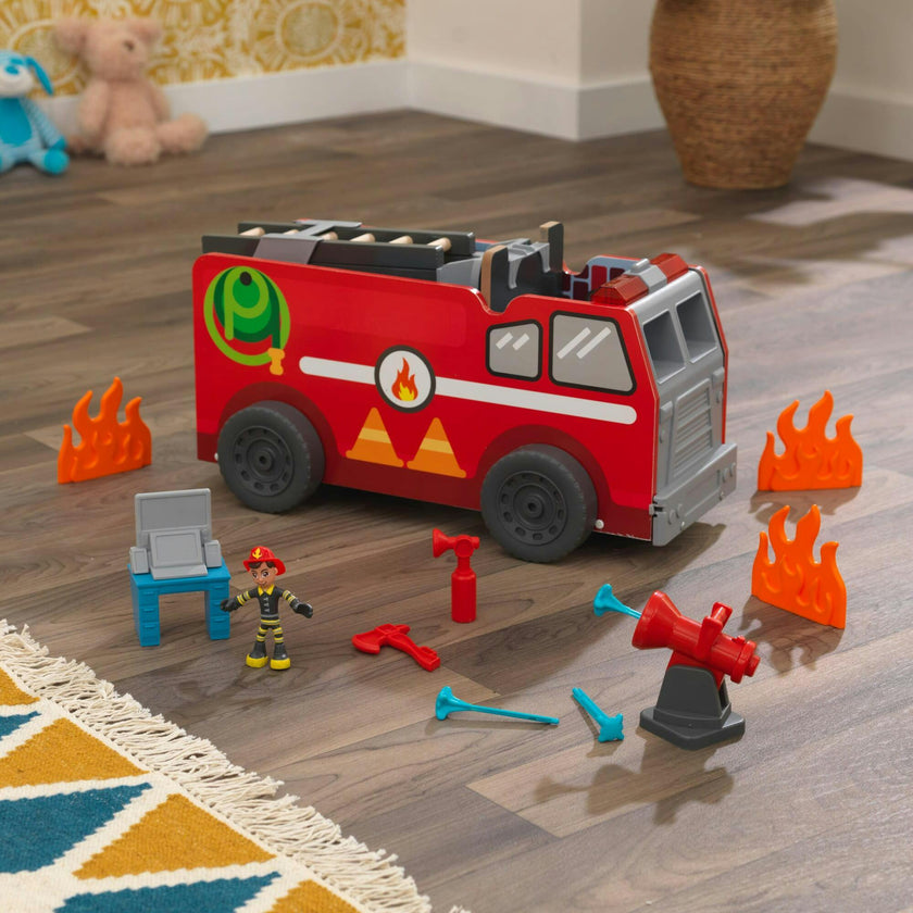 KidKraft Adventure Bound™: 2-in-1 Transforming Fire Truck Play Set
