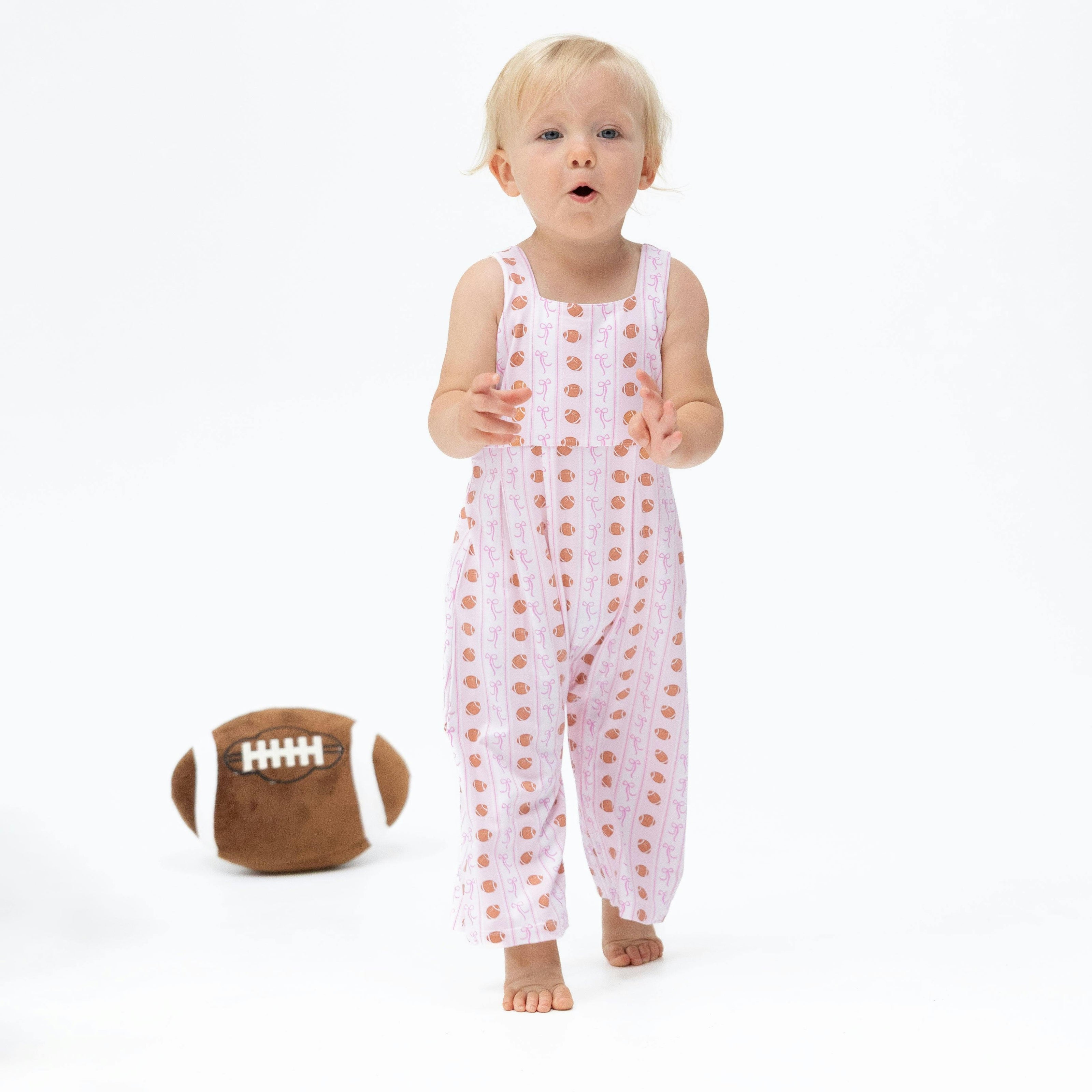 Football Bow Stripe - Wide Leg Jumpsuit