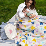 Smiley Hearts Baby Blanket Set