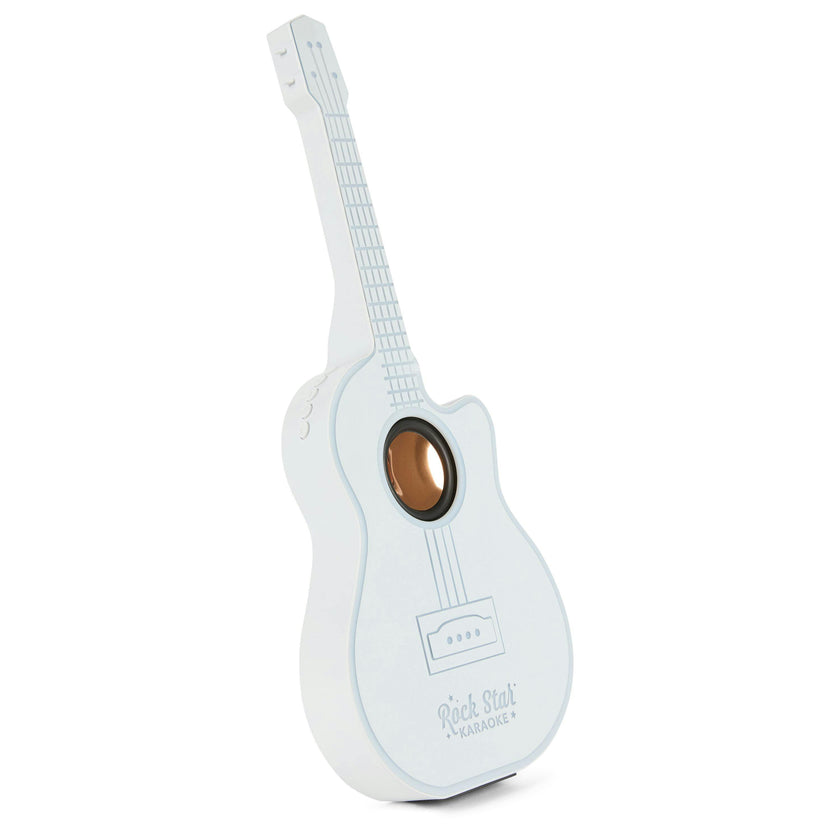 Rock Star Karaoke-Guitar Speaker & Microphone Combo - White