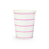 Cerise Frenchie Striped 9 oz Cups