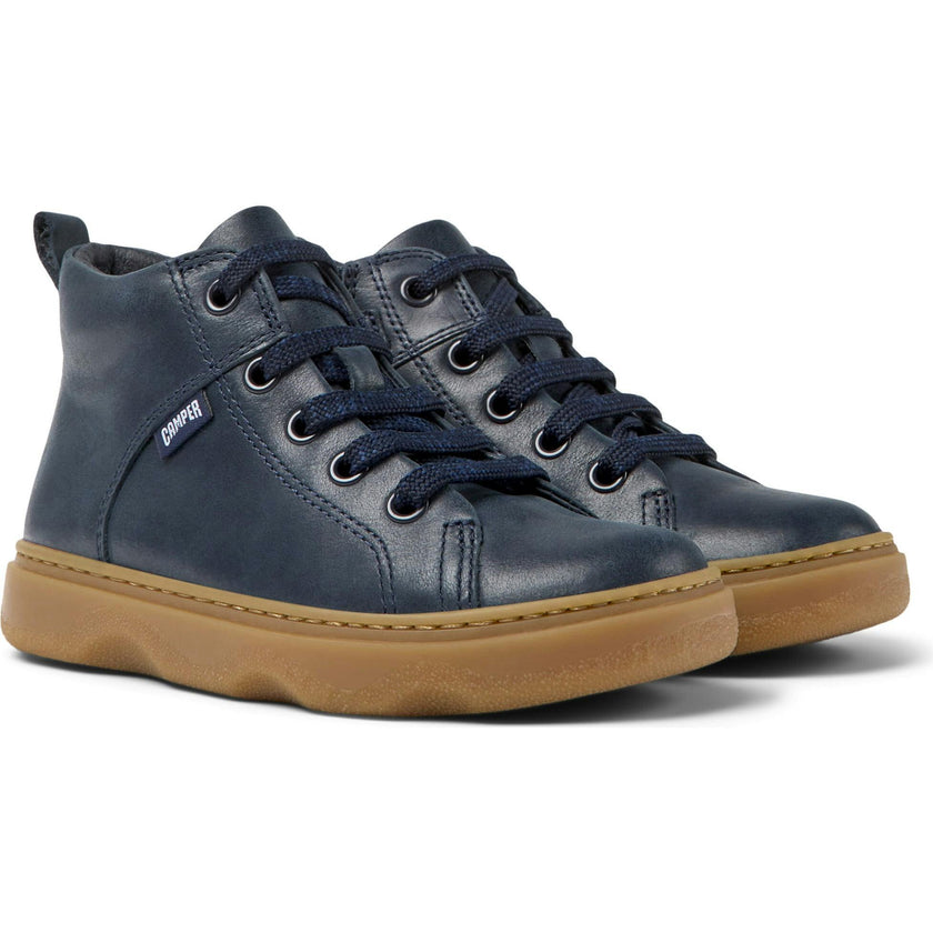 Kiddo Lace Leather Ankle Boots, Navy