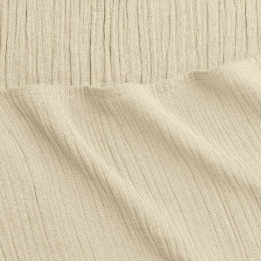 Dune Crinkled Comfort Flat Sheet (Sandstone)