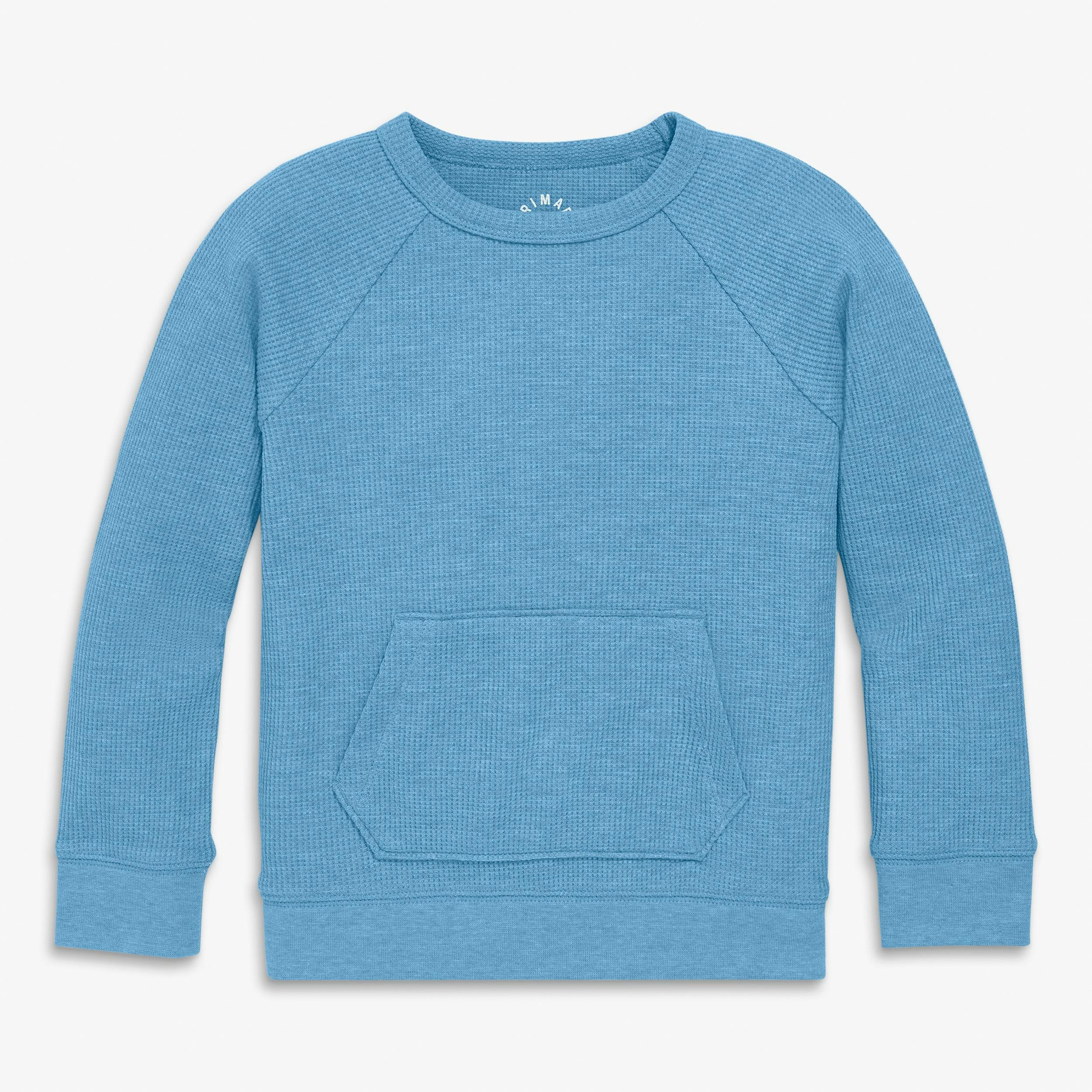 Kids heathered waffle pocket tee