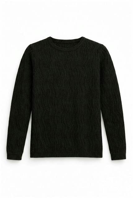 Textured Crew Neck Top