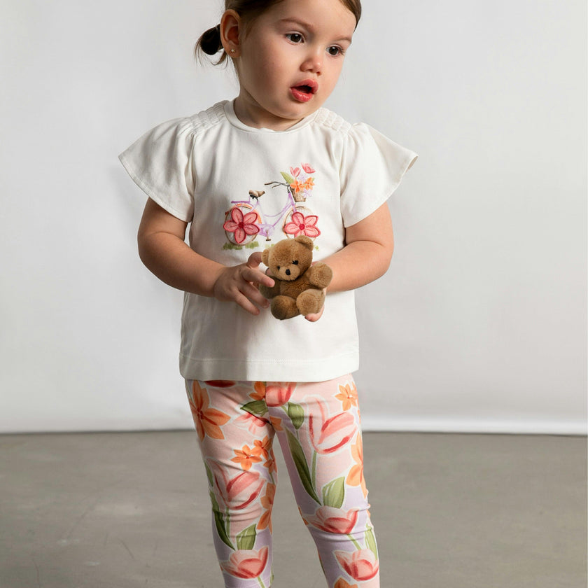 Graphic Top and Floral Legging Set