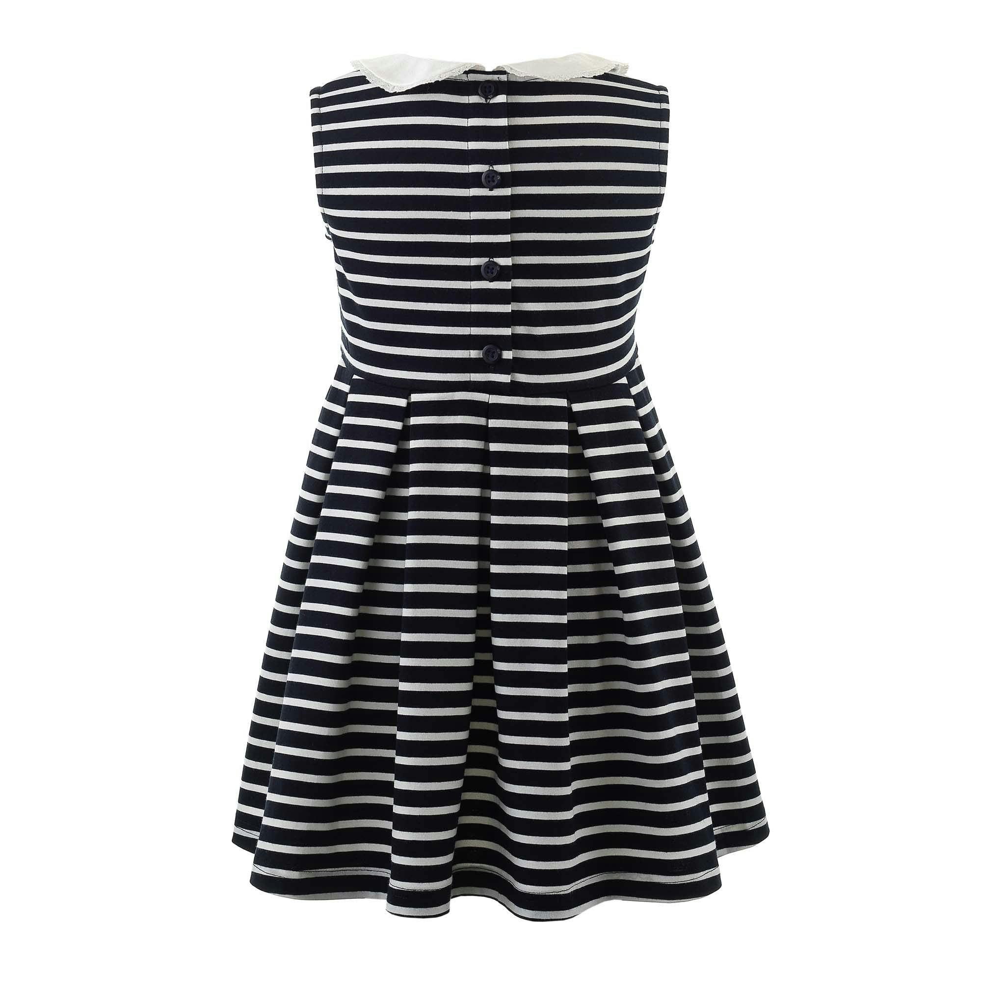 Breton Striped Contrast Collar Jersey Dress