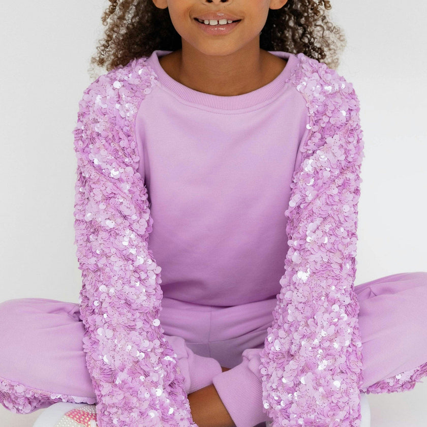 Lavender Sequin Joggers Set