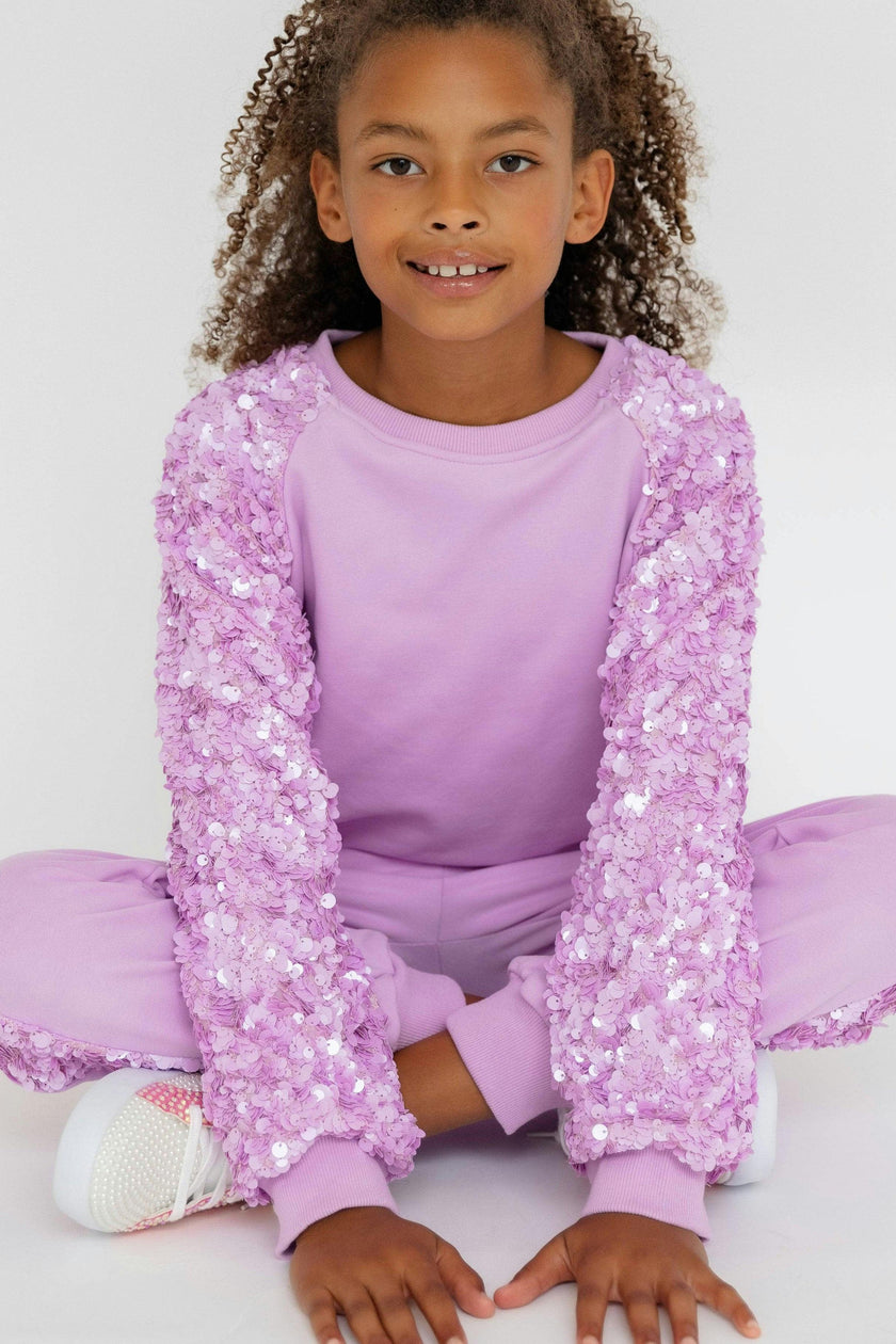 Lavender Sequin Joggers Set