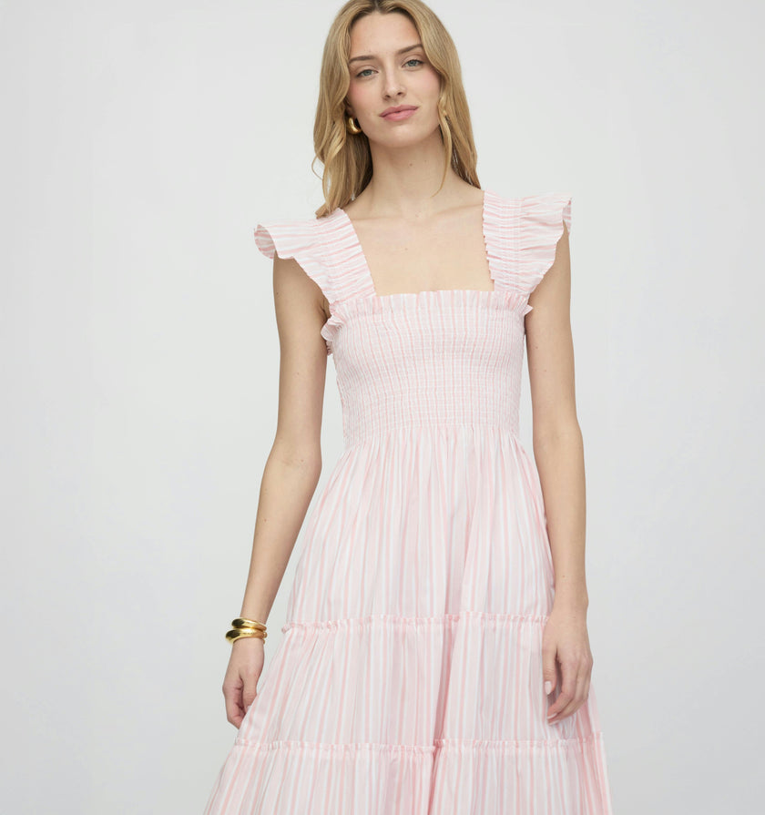 The Ellie Nap Dress - Pink Variegated Stripe