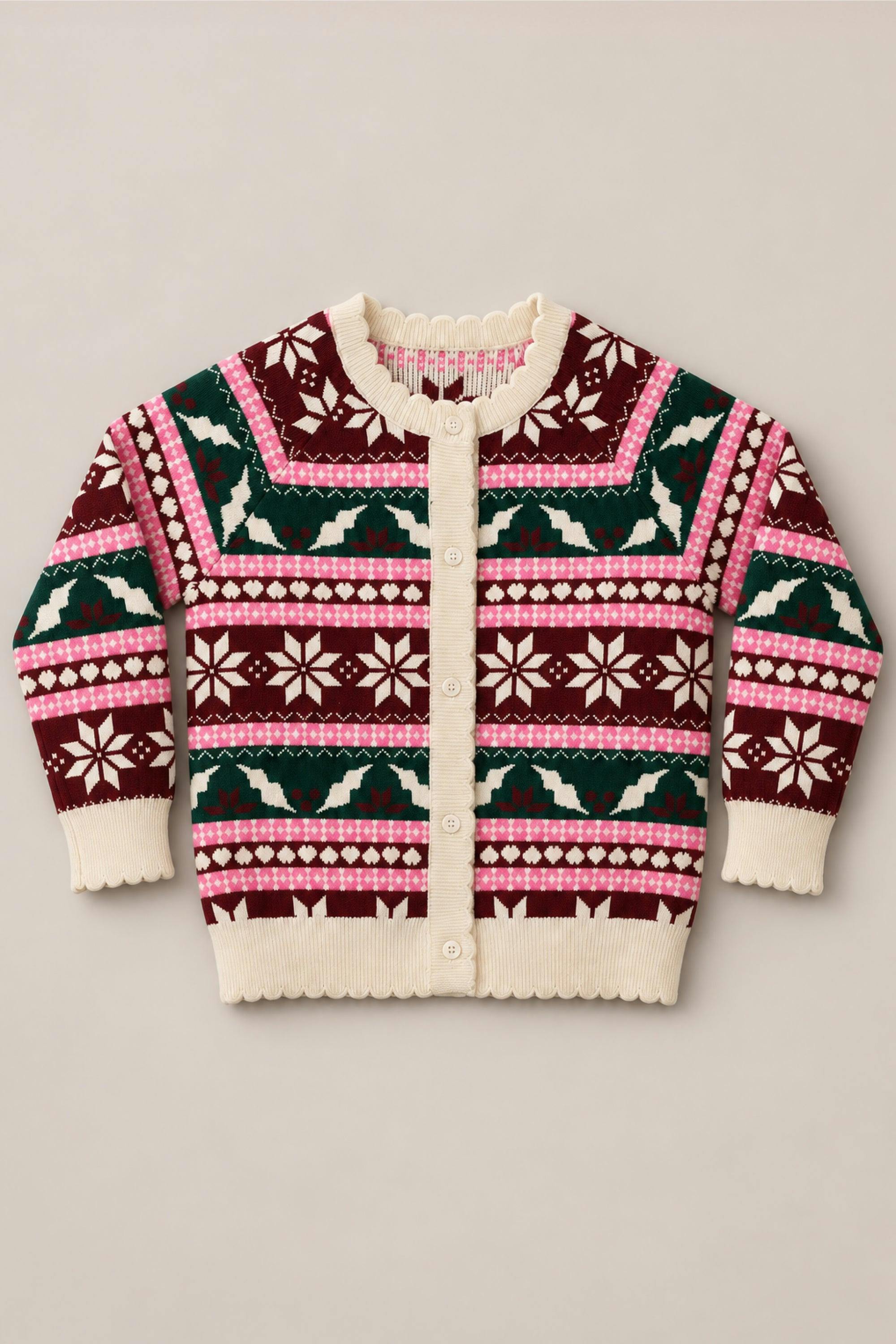 Mini Cornelia Cardigan in Festive Fair Isle