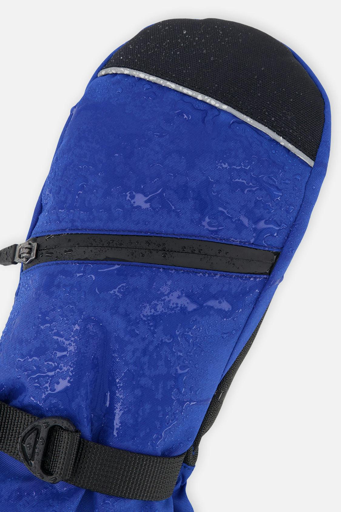 Teknik Winter Mittens Blue with Black Stripes