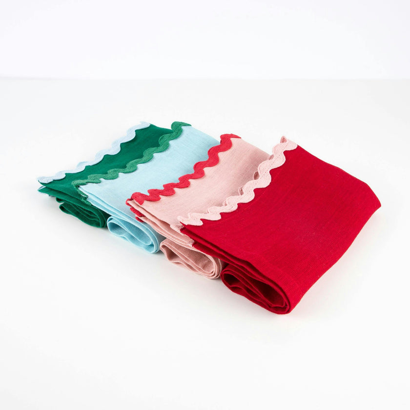 Assorted Ricrac Fabric Napkins