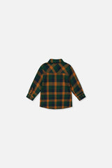 Baby Plaid Shirt Orange, Blue and Green